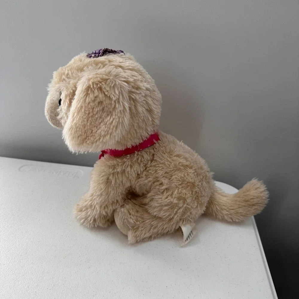 Mattel Barbie Plush Puppy Toy‎ Purple Bow Kiss Care Pet Vet Barking Beige 10